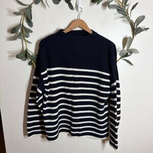 Rails Dark Blue and White Striped Sweater